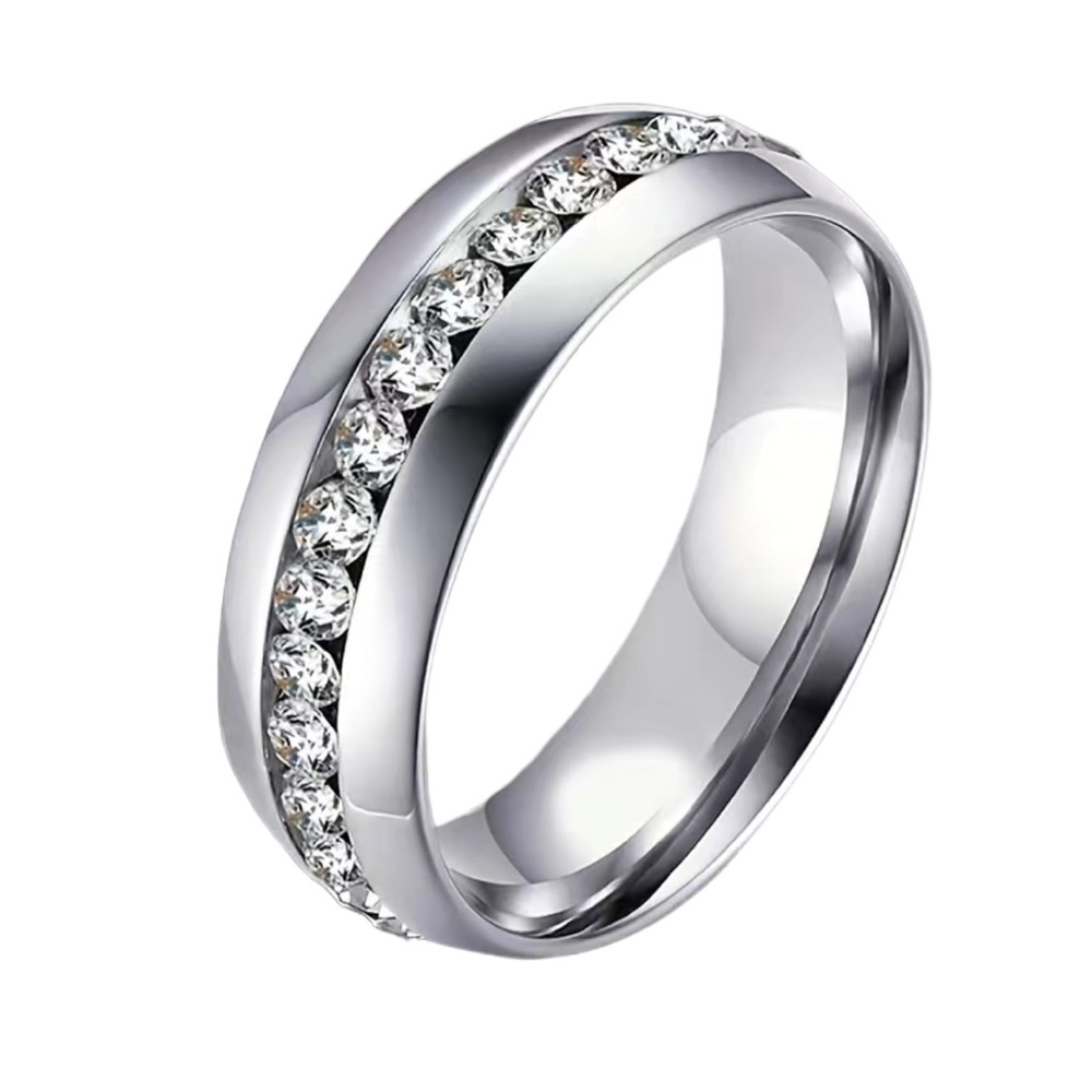 Silver and Zircon Diamond Ring